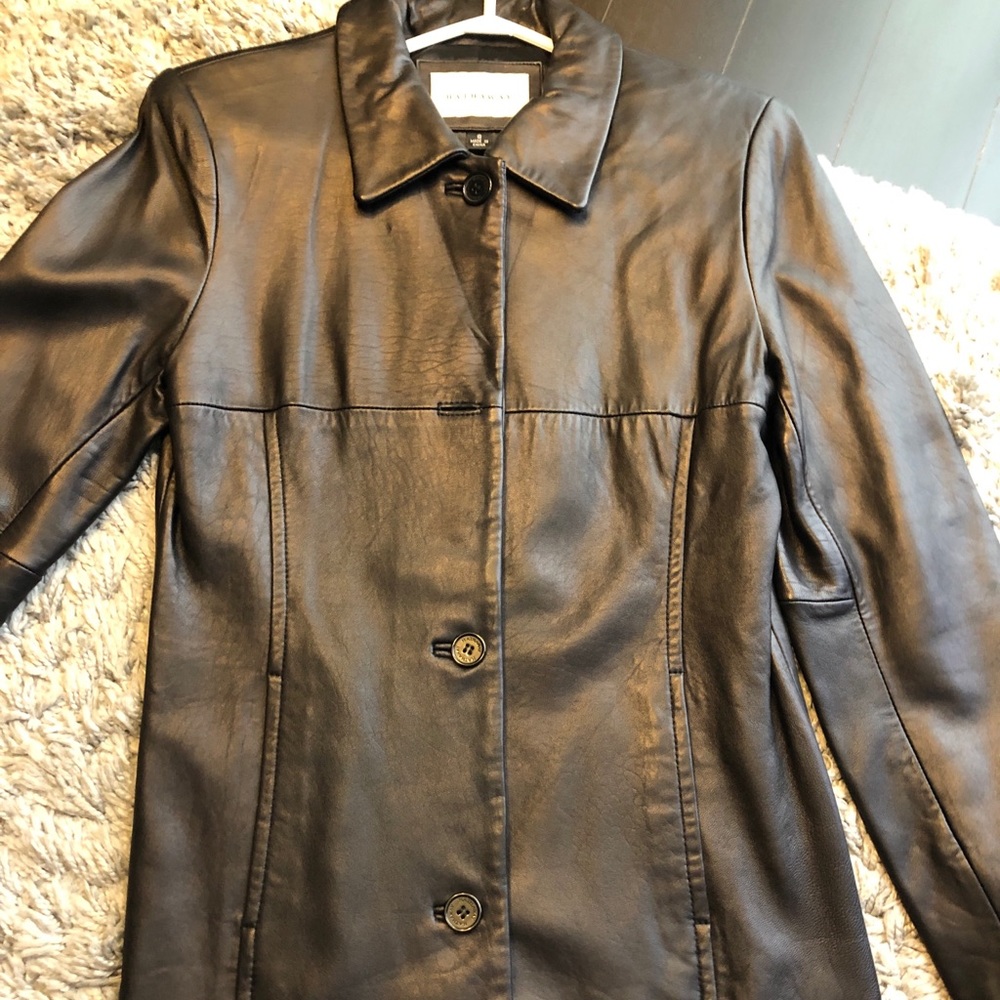 Black leather jacket